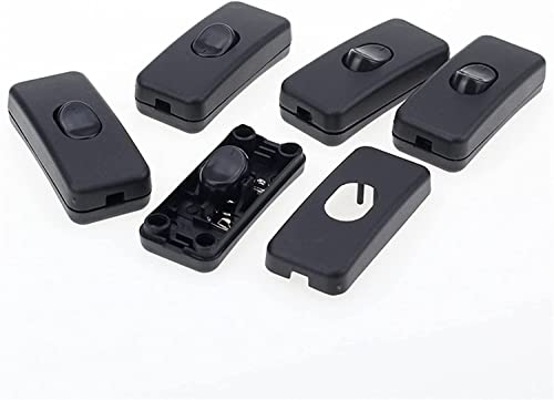 5 Stück EIN/Aus Inline-Schalter Schwarz Inline-Tischlampe Schreibtisch Lichtkabel Kabelschalter 110-250 V von AMOKD