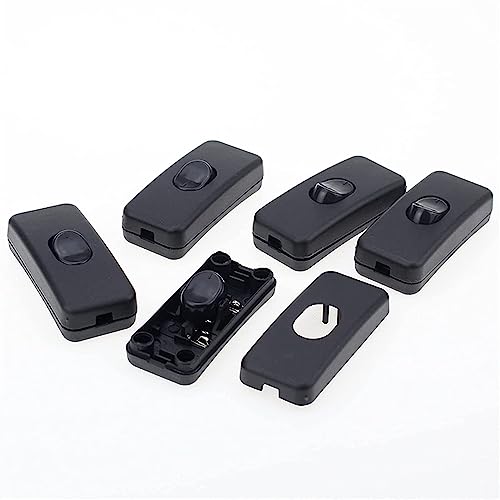 5 Stück EIN/Aus Inline-Schalter Schwarz Inline-Tischlampe Schreibtisch Lichtkabel Kabelschalter 110-250 V von AMOKD