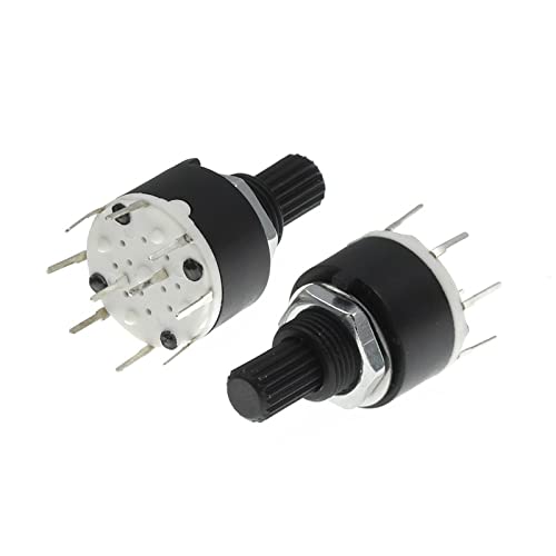 5 Stück SR16 Kunststoff 16 mm Drehbandschalter 2-polig 3 4 Positionen 1-polig 5 6 8 Positionen Grifflänge 15 mm (Farbe: 2-polig 3)(2 Pole 3) von AMOKD
