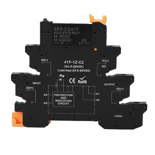 DC-Steuerung AC Slim-Schnittstelle Halbleiterrelaismodul Relais DC-Steuerung DC 41F-1Z-C2/C4 SSR-Relais DIN-Schiene(2A SSR DC-AC C4) von AMOKD