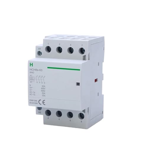 HCH8s-63 Modularer Schütz 4P 63A 4NO 4NC 2NO2NC 380V 220V 110V AC 24V Automatischer Haushaltsschütz DIN-Schienentyp iCT 50/60Hz(4P 63A 2NO2NC AC230V) von AMOKD