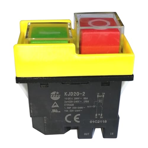 KJD20-2 120V 220V 4Pin 10(8) A Elektromagnetische Power On Off Drucktastenschalter Industrielle Wasserdichte Druckschalter(220V) von AMOKD