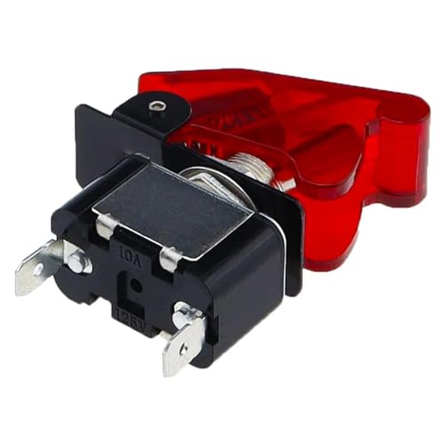KN3A-101 Kippschalter Kipphebel 2Pin 2/Gang ON-OFF10A 125V/250V AC Kappe passend zu 12V, 24V, 48V, 110V, 220V universal*2Stk(1Set Dark Red) von AMOKD