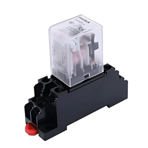 Kleines Zwischenrelais AC 6 V-380 V DC 6 V-220 V Dreiphasiges 380-V-Elektromagnetisches Relais mit Basisschalter HH52P/53P/54P/62P/63P/64P(HH63P AC) von AMOKD