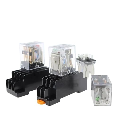 Kleines Zwischenrelais AC 6V-380V DC 6V-220V dreiphasiges 380V elektromagnetisches Relais mit Basisschalter HH52P/53P/54P/62P/63P/64P(HH52P AC) von AMOKD
