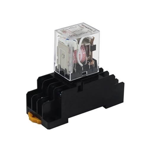 Leistungsrelais MY3NJ DPDT 11 Pins HH53P DC12V 24V AC220V Miniaturrelais & PYF08A Sockel(DC,220V with Base) von AMOKD