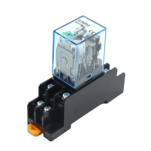MY2NJ MY3NJ MY4NJ DIN-Schiene Kleines elektromagnetisches Relais Spulenleistungsrelais DC12V DC24V AC24V AC110V AC220V mit Sockelsockel 2NO 2NC * 2 Stück(MY3NJ,DC 24V) von AMOKD