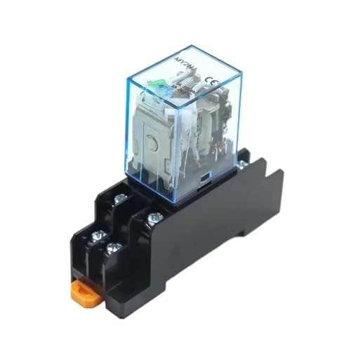 MY4NJ DIN-Schiene Kleines elektromagnetisches Relais Spulenleistungsrelais DC12V DC24V AC24V AC110V AC220V mit Sockelsockel 2NO 2NC(AC 24V) von AMOKD