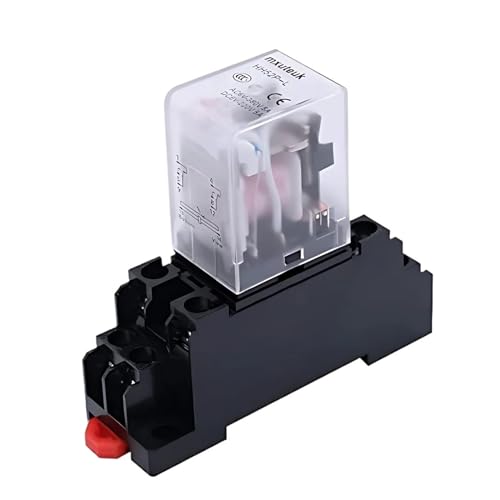 Relais AC 6V-380V DC 6V-220V Dreiphasiges 380V Elektromagnetisches Relais mit Basisschalter HH52P/53P/54P/62P/63P/64P(24V(10PCS),HH62P DC) von AMOKD