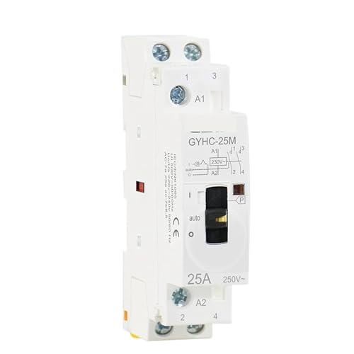 Typ Modulares Schütz 2P 16A 20A 25A 2NO oder 2NC 220V Manuelle Steuerung Haushaltsschütz DIN-Schienen-Typ(2P 20A 2NC M) von AMOKD