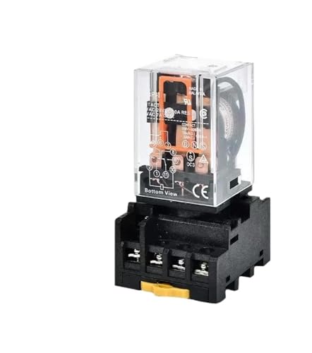 Zwischenrelais MK2P-I MK3P-I Kupferspule Silberkontakt Kleines elektromagnetisches Relais mit Sockel 8PIN 11Pin PF083A DC24V AC220V(5 PCS,2P-I DC24V With Base) von AMOKD