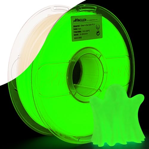 AMOLEN 3D Drucker Filament, Glow in the Dark Green 1KG(2.2lbs), PLA Filament 1.75mm, Luminous Green von AMOLEN