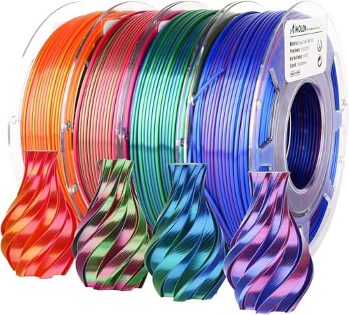 AMOLEN PLA 3D Drucker Filament, Multicolor Filament 1.75mm, Sauber Gewickeltes Filament, Kompatibel Mit 3D FDM Druckern, Maßgenauigkeit +/- 0.02 mm, 1KG Spule(2.2Pfund) von AMOLEN