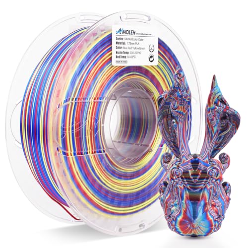 AMOLEN Silk PLA 3D Printer Filament, Shiny Multicolor Rainbow PLA Filament 1.75mm, Fast Color Change PLA 3D Printing Filament for Most FDM 3D Printer, Blue Red Green AMOLEN Silk PLA 3D Printer Filament, Shiny Multicolor Rainbow PLA Filament 1.75mm, Fast Color Change PLA 3D Printing Filament for Most FDM 3D Printer, Blue Red Green von AMOLEN