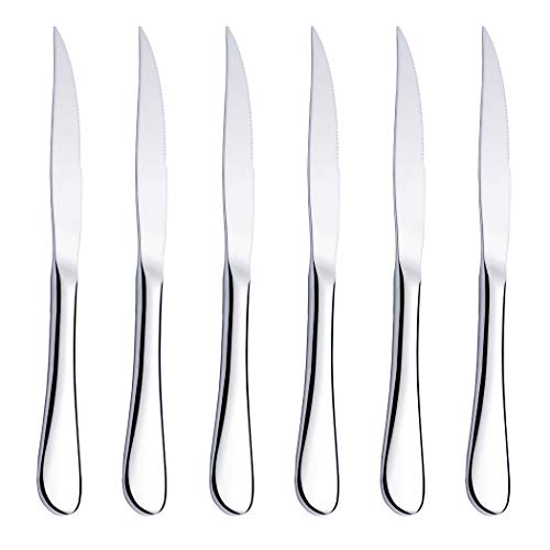 AMOMGard 6 teilig Steakmesser Set Edelstahl Rostfrei Steak Messer Besteck für 6 Personen Modernes Hochwertig Tafelmesser Fleischmesser Spiegelpolierte Edelstahlgriff Spülmaschinengeeignet AMOMGard 6 teilig Steakmesser Set Edelstahl Rostfrei Steak Messer Besteck für 6 Personen Modernes Hochwertig Tafelmesser Fleischmesser Spiegelpolierte Edelstahlgriff Spülmaschinengeeignet von AMOMGard