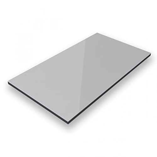 Aluverbund 24 Aluverbundplatte, Aluminium Platte, 3mm dick, Grau/RAL7042, 30x30cm von AMON