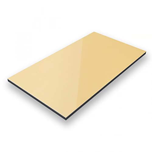 Aluverbund 24 Aluverbundplatte, Aluminium Platte, 3mm dick, Spiegel-Gold, 50x50cm von AMON