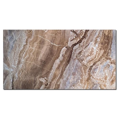 AMON Wand-Paneele 60x120cm in Marmor- Granit- Stein-Optik (Arabescato Brown) - 1 Stück - Wandverkleidung aus PVC 3mm dick - Küchenrückwand Spritzschutz TV-Rückwand - Wasserdicht Wasserfest von AMON