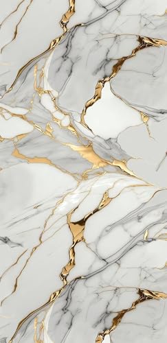 AMON Wandpaneele 122x244cm in Marmor- Granit-Optik (Aurora Gold) ideal als Duschrückwand Badrückwand Küchenrückwand TV-Rückwand Dusch- Bad- Wand-Verkleidung aus 3mm PVC Wasserdicht Wasserfest von AMON
