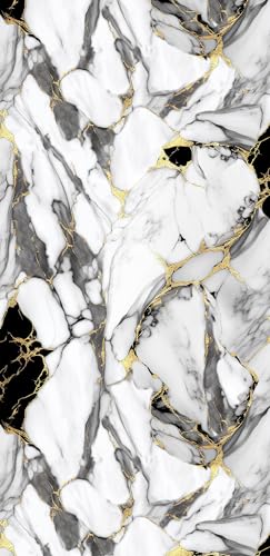 AMON Wandpaneele 122x244cm in Marmor- Granit-Optik (Onyx Gold) ideal als Duschrückwand Badrückwand Küchenrückwand TV-Rückwand Dusch- Bad- Wand-Verkleidung aus 3mm PVC Wasserdicht Wasserfest von AMON
