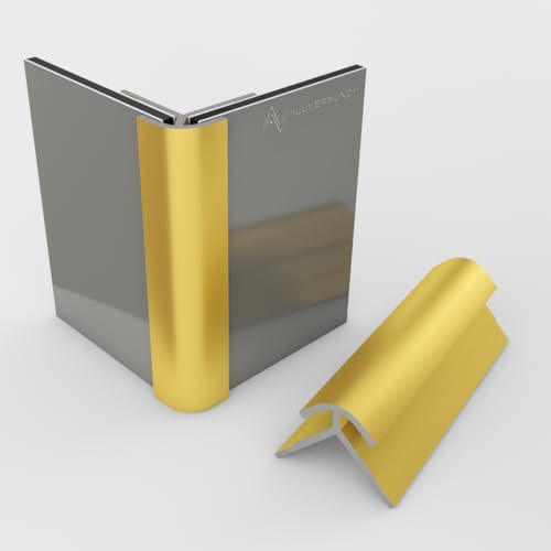 Aluminium Profil 200cm Außeneckprofil - Gold Eloxiert - für 3mm Alu-Verbundplatten PVC-Wand-Paneelen Acrylglas HPL-Platten - Ideal für Küchenrückwände Duschrückwände Wandverkleidungen Aluminium Profil 200cm Außeneckprofil - Gold Eloxiert - für 3mm Alu-Verbundplatten PVC-Wand-Paneelen Acrylglas HPL-Platten - Ideal für Küchenrückwände Duschrückwände Wandverkleidungen von AMON