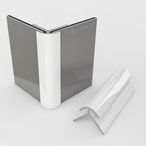 Aluminium Profil 200cm Außeneckprofil - Weiß - für 3mm Alu-Verbundplatten PVC-Wand-Paneelen Acrylglas HPL-Platten - Ideal für Küchenrückwände Duschrückwände Wandverkleidungen von AMON