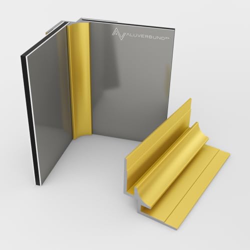 Aluminium Profil 200cm Inneneckprofil - Gold Eloxiert - für 3mm Alu-Verbundplatten PVC-Wand-Paneelen Acrylglas HPL-Platten - Ideal für Küchenrückwände Duschrückwände Wandverkleidungen Aluminium Profil 200cm Inneneckprofil - Gold Eloxiert - für 3mm Alu-Verbundplatten PVC-Wand-Paneelen Acrylglas HPL-Platten - Ideal für Küchenrückwände Duschrückwände Wandverkleidungen von AMON