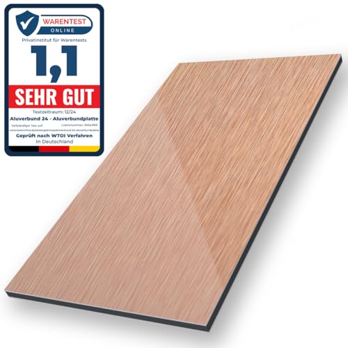 Aluverbund 24 Aluverbundplatte, Aluminium Platte, 3mm dick, Bronze-Gebürstet/RAL006, 100x200cm Aluverbund 24 Aluverbundplatte, Aluminium Platte, 3mm dick, Bronze-Gebürstet/RAL006, 100x200cm von AMON