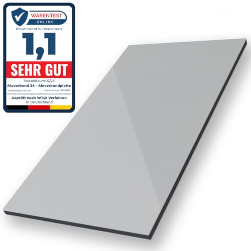 Aluverbund 24 Aluverbundplatte, Aluminium Platte, 3mm dick, Grau/RAL7042, 30x80cm Aluverbund 24 Aluverbundplatte, Aluminium Platte, 3mm dick, Grau/RAL7042, 30x80cm von AMON