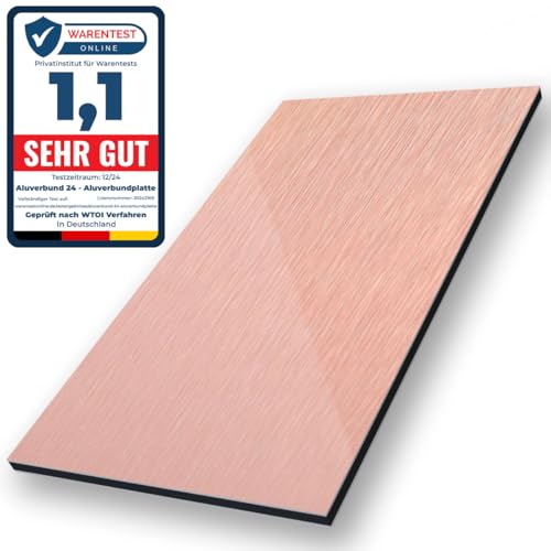 Aluverbund 24 Aluverbundplatte, Aluminium Platte, 3mm dick, Kupfer-Gebürstet/008, 80x140cm Aluverbund 24 Aluverbundplatte, Aluminium Platte, 3mm dick, Kupfer-Gebürstet/008, 80x140cm von AMON