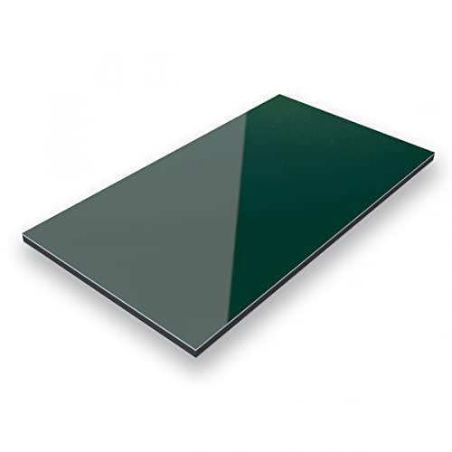 Aluverbund 24 Aluverbundplatte, Aluminium Platte, 3mm dick, Moosgrün/RAL6005, 30x90cm von AMON