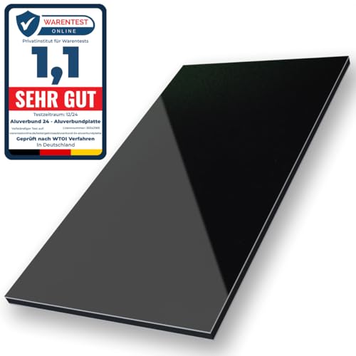 Aluverbund 24 Aluverbundplatte, Aluminium Platte, 3mm dick, Schwarz/RAL9005, 50x140cm Aluverbund 24 Aluverbundplatte, Aluminium Platte, 3mm dick, Schwarz/RAL9005, 50x140cm von AMON