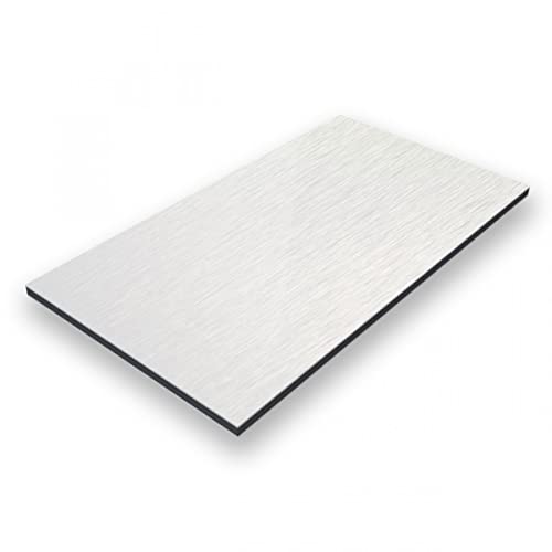 Aluverbund 24 Aluverbundplatte, Aluminium Platte, 3mm dick, Silber-Gebürstet/001, 30x110cm von AMON