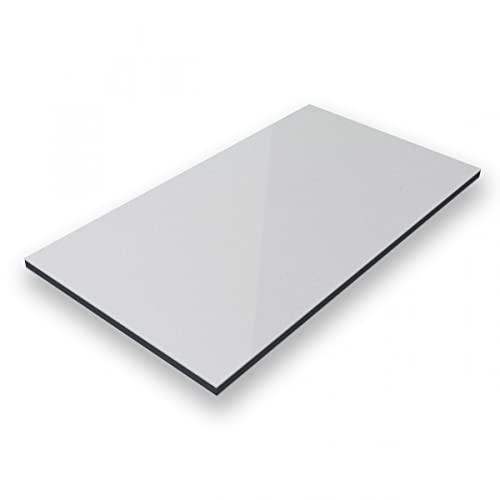 Aluverbund 24 Aluverbundplatte, Aluminium Platte, 3mm dick, Silber-Metallic/RAL9006, 20x100cm von AMON