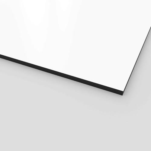 HPL Platten 6mm dick - 60x160cm - Vollkern-Schichtstoffplatten für Fassaden Balkon Wand-Verkleidung Möbel Dekor - Kratzfest Wasserfest UV-beständig Langlebig für Innen & Außen, Weiss RAL9016 von AMON