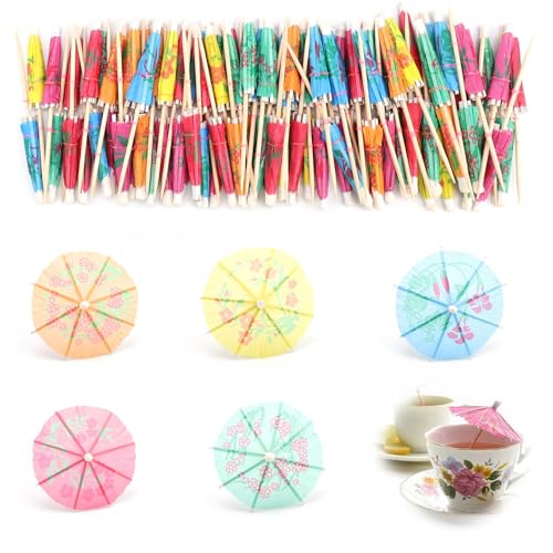 100 Stück Cocktail Dekoration, AMONENZ Papierschirmchen, 10 cm Bunte Cocktail Stangen, mit Exquisiten Mustern, für Bardekoration, Cocktailzubehör, Getränkedekoration 100 Stück Cocktail Dekoration, AMONENZ Papierschirmchen, 10 cm Bunte Cocktail Stangen, mit Exquisiten Mustern, für Bardekoration, Cocktailzubehör, Getränkedekoration von AMONENZ