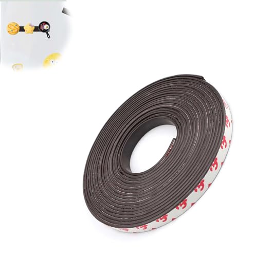 5m Magnetbänder Selbstklebend, AMONENZ Magnet Klebestreifen, Klebegummi Fliegengitter Klebeband, Stark Selbstklebend, für Fliegengitter, Moskitonetze und TürvorhäNge (Schwarz) von AMONENZ