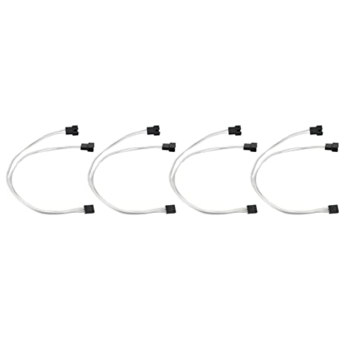 AMONIDA 4-poliges PC-Lüfter-Verlängerungskabel, PWM-Lüfter-Verlängerungskabel Standard 4 Stück Feste Verbindung für PC-Lüfter (1 bis 2 Splitter) von AMONIDA