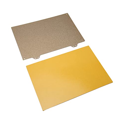 AMONIDA Heißbettplatte für Drucker, Hochfeste 3D-Drucker-Goldstahlplatte Zur Replikation (Pulverisierte Stahlbleche mit Magnetaufkleber) von AMONIDA