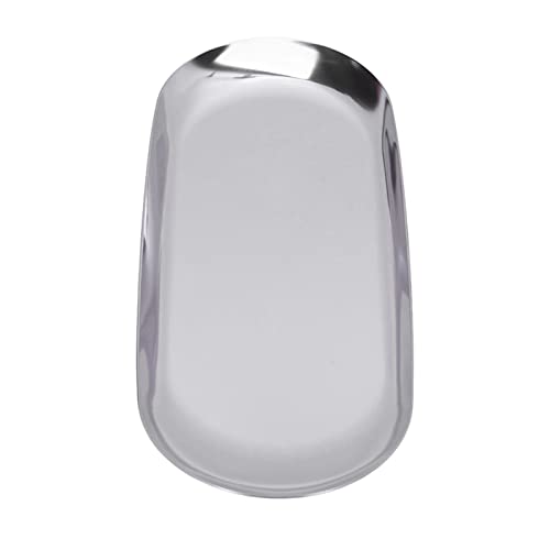 AMONIDA Ovales Schreibtischtablett, Vakuumbeschichtete Spiegelreflexion Ovales Schmucktablett Legierungsmaterial Klare Textur für Nägel für Parfümflaschen für Schmuck (Silber) von AMONIDA