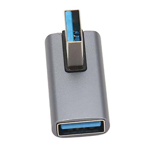 AMONIDA USB 3.1-Adapter 90 Grad 10 Gbit/s 5 V 3 A Linkswinkel Plug-and-Play-USB-Stecker auf Buchse, Mobiles Netzteil von AMONIDA