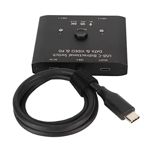 AMONIDA USB C Switch, Unterstützt 8K 60Hz Metall 1 in 2 Out KVM Switch für Handys für Tablets von AMONIDA
