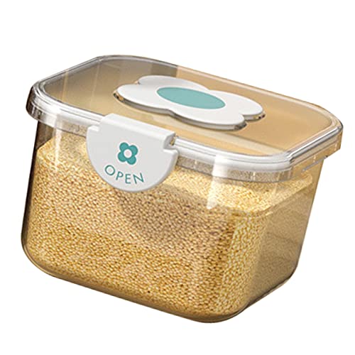 Getreide-Aufbewahrungsbox, Gut Verschließendes PET-Silikon, Leicht zu öffnender Küchen-Reisbehälter, Großes Fassungsvermögen, Hübsches Design für Zuhause (Transparent 5kg / von AMONIDA