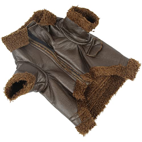 Hunde Winter Ledermantel, Komfort Warm wasserdichte Hunde Lederjacke Modisch für den Winter für Outdoor(XL) von AMONIDA