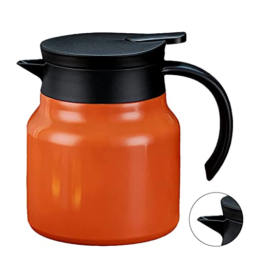 Thermo-Kaffee-Teekanne, Tee-Wasser-Trennung, Tragbare Abnehmbare Teekanne 1000 Ml für Zuhause (Orange) von AMONIDA
