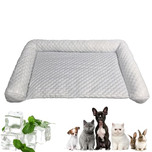 AMOUSDRDR Kühlmatte für Hunde, multifunktionale Haustier-Kühlmatte, Sommer-Eisseide, Haustier-Kühlmatten für Katzen, Hunde, tragbar, waschbar, Sommer-Hundebett (Grau, M) von AMOUSDRDR