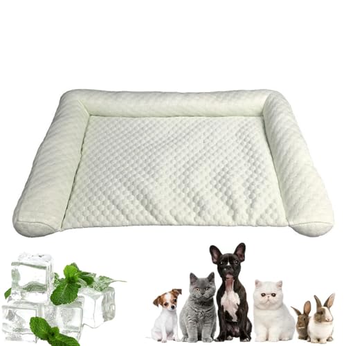 AMOUSDRDR Kühlmatte für Hunde, multifunktionale Haustier-Kühlmatte, Sommer-Eisseide, Haustier-Kühlmatten für Katzen, Hunde, tragbar, waschbar, Sommer-Hundebett (Grün, M) von AMOUSDRDR