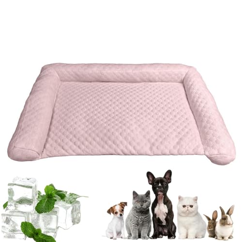 AMOUSDRDR Kühlmatte für Hunde, multifunktionale Haustier-Kühlmatte, Sommer-Eisseide, Haustier-Kühlmatten für Katzen, Hunde, tragbar, waschbar, Sommer-Hundebett (Rosa, S) von AMOUSDRDR