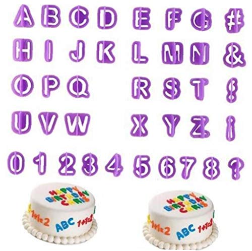 40 Stück Alphabet Anzahl Fondant-Kuchen-Biskuit-Backen-Form Ausstechformen Briefmarken Weihnachten Ausstechformen Bakeware Werkzeuge von AMOYER