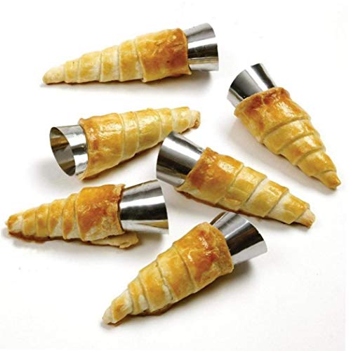 5pcs Küche Edelstahl-Backen-Kegel Horn Teigrolle Kuchen-Form Spiral gebackene Croissants Tubes Plätzchen Dessert-Werkzeug von AMOYER